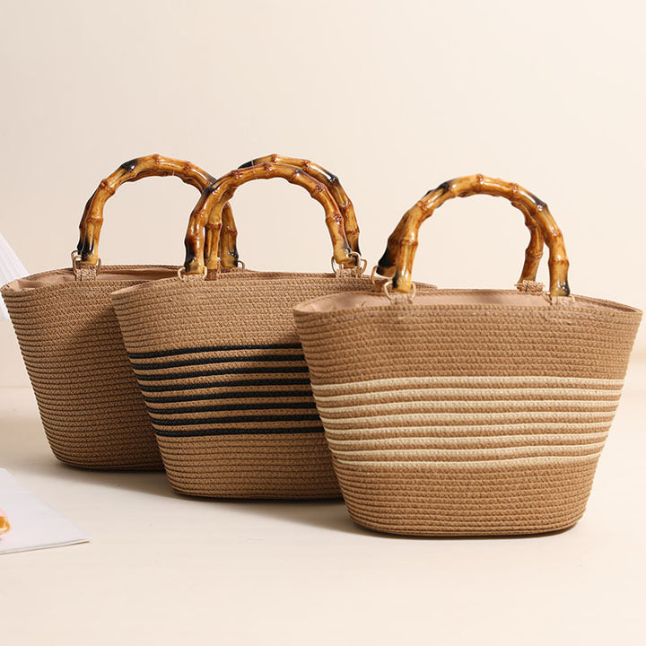 Elegant Bast bag with bamboo handles Bowlift