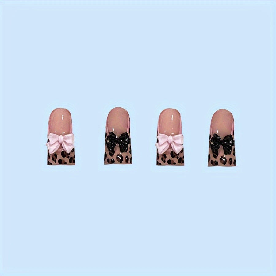 Decorative Leopard Print Press-On Nail Set Bowlift
