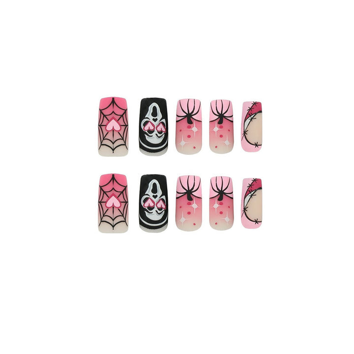 Artistic Halloween Themed Press-On Nail Extensions Bowlift