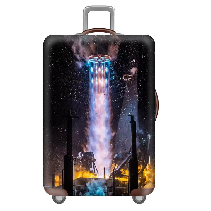 Unisex nano elastic suitcase cover with starry sky city motif, stretch protective cover for trolley luggage Bowlift