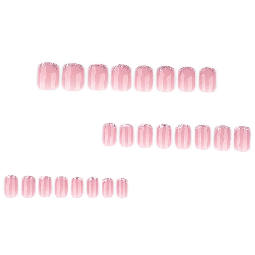 Glamorous nail extensions with glitter finish Bowlift