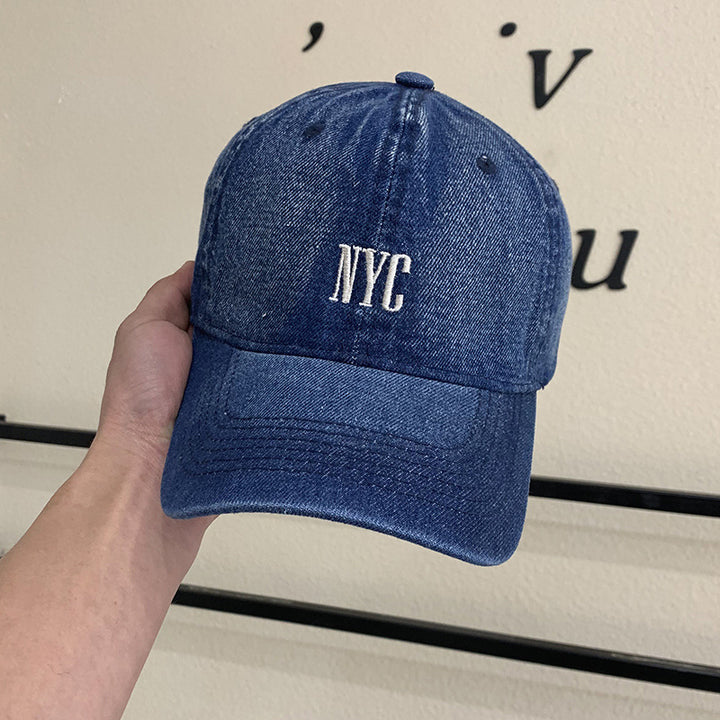 Women's Vintage-Inspired Denim Baseball Cap Bowlift