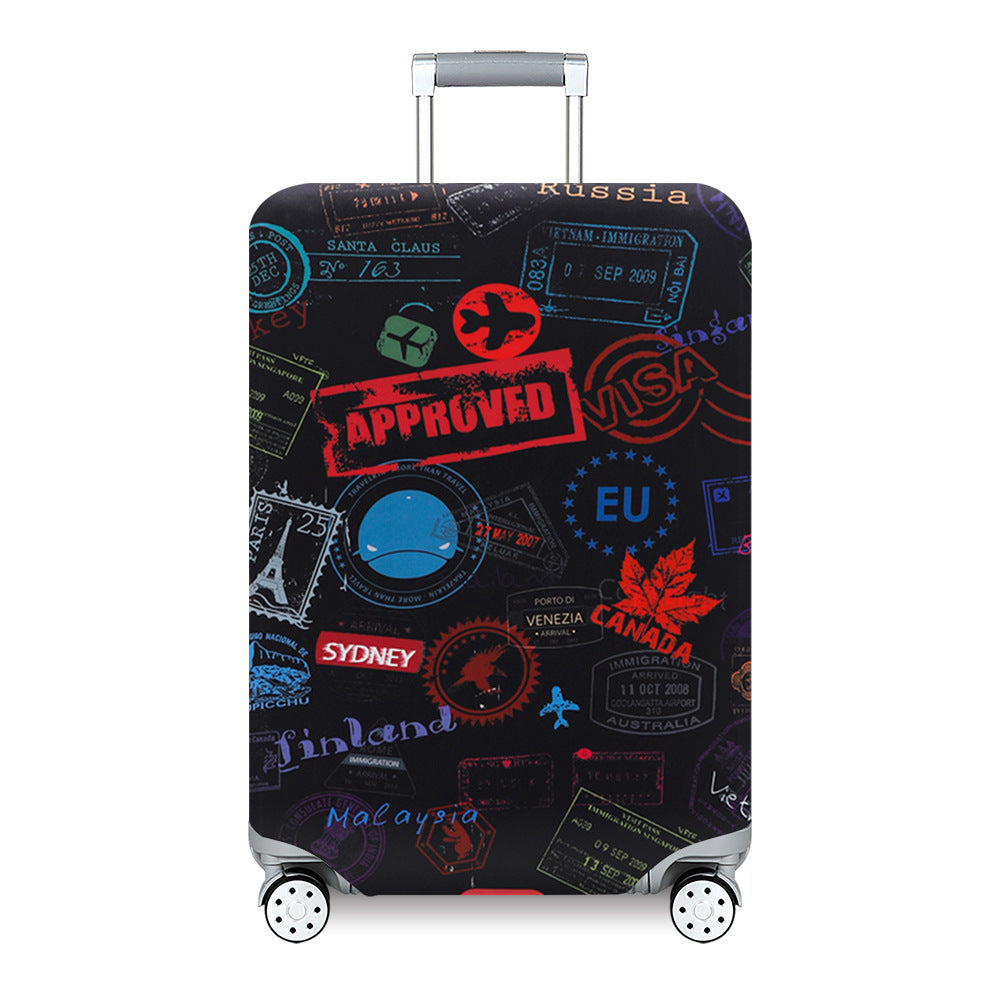 Unisex hard-shell suitcase with modern wave pattern Bowlift