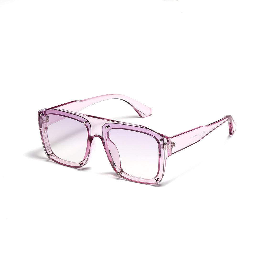 Women's Square Sunglasses with Fashionable Transparent Frame Bowlift