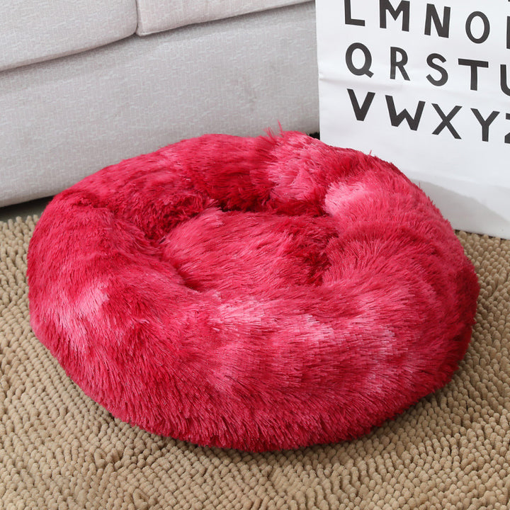 Women Round Plush Pet Bed Bowlift