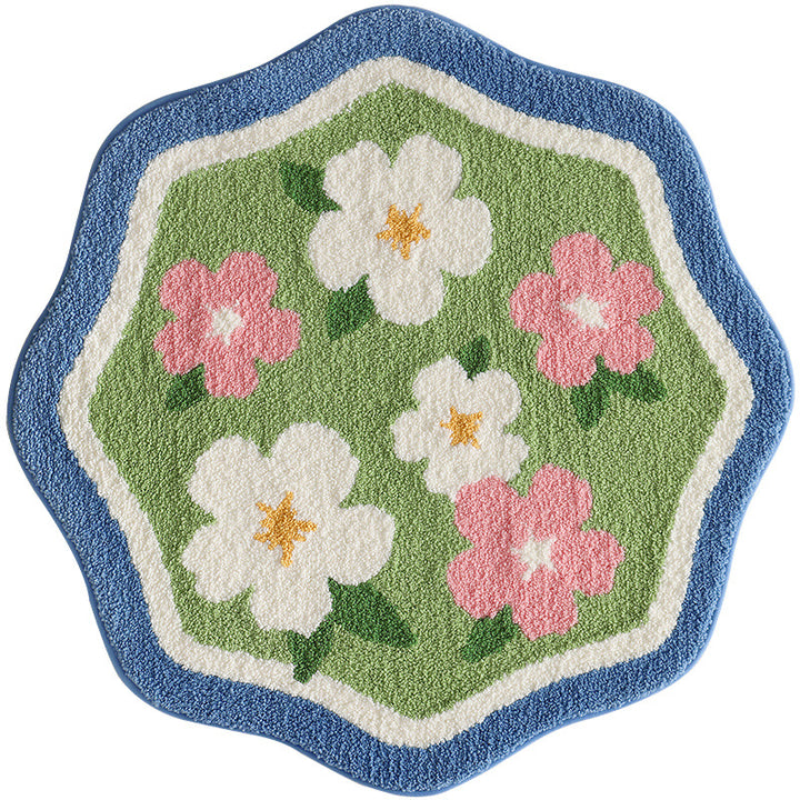 Floral-Patterned Soft Bath Mat Bowlift