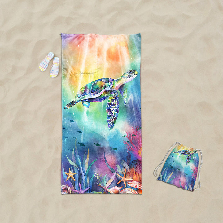 Beach towel with exclusive sea turtle motif Bowlift