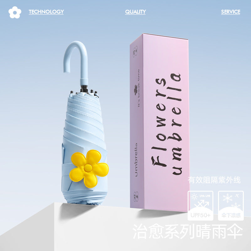 Ladies stylish and elegant folding umbrella with floral design Bowlift