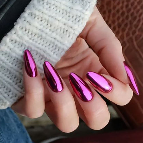 High-Shine Almond-Shaped Press-On Nail Set Bowlift
