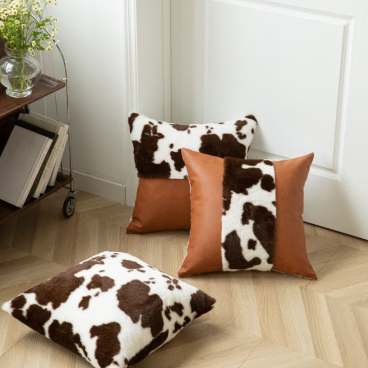 Artistic Cowhide Print Decorative Pillow