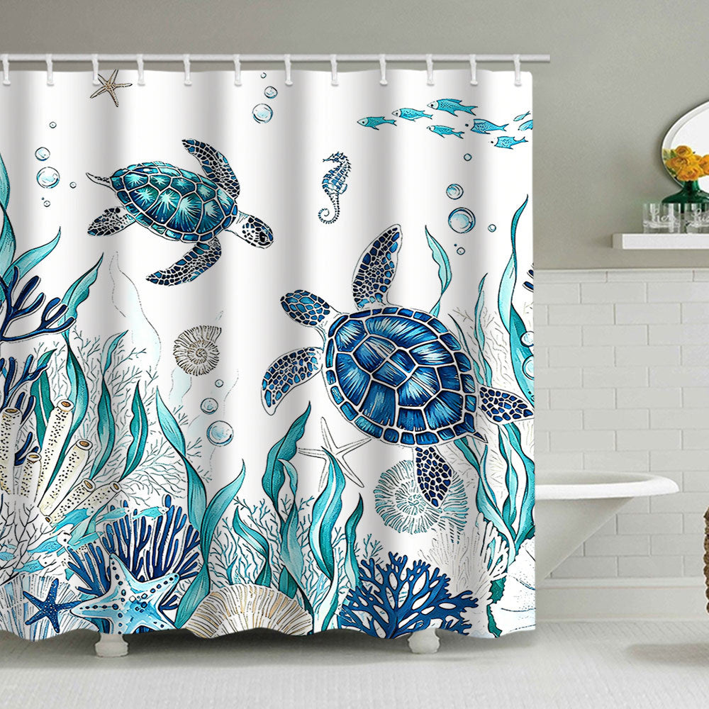 Ocean-Inspired Shower Curtain Bowlift