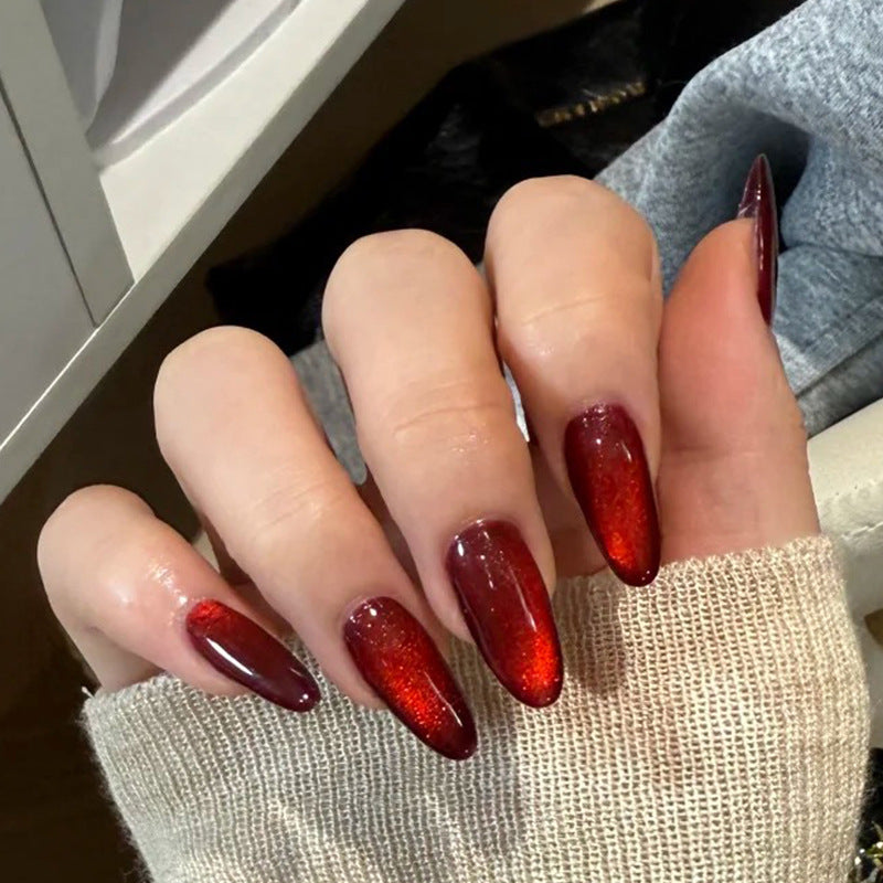 Luxury Press-On Nail Set with Glitter Accent Bowlift