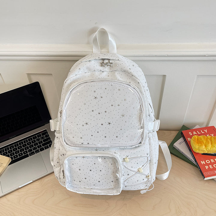 Cosmic-Themed Multi-Pocket Backpack