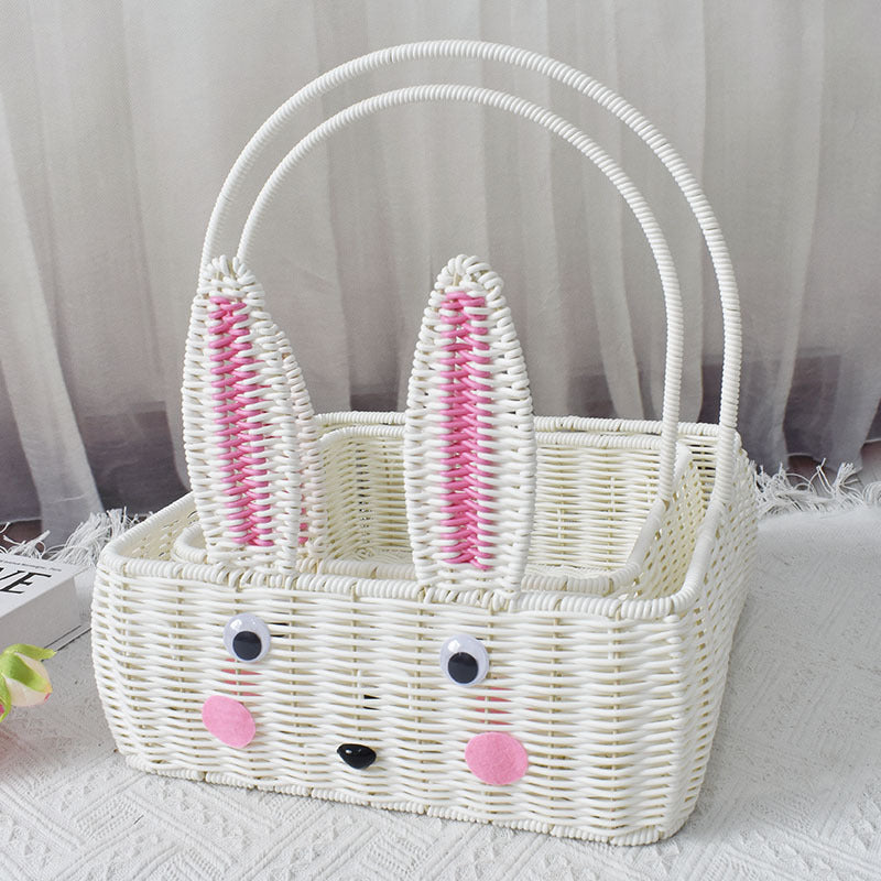 Decorative Bunny-Themed Storage Basket Bowlift