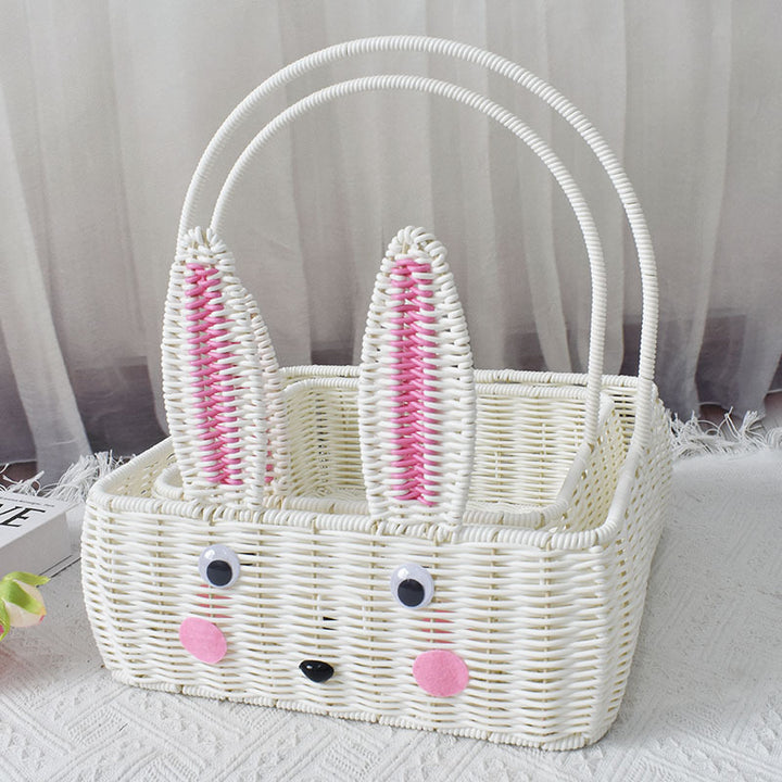 Decorative Bunny-Themed Storage Basket Bowlift