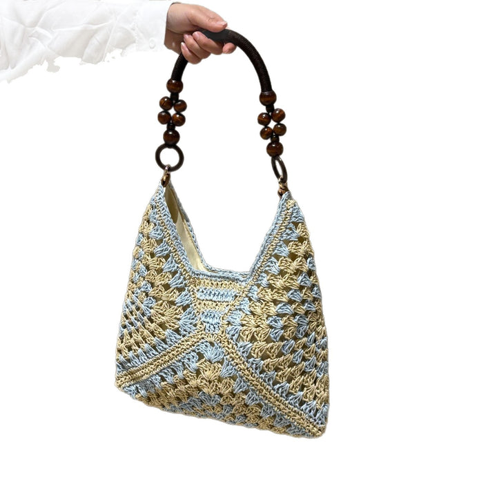 Hand-knotted tote bag with wooden handles Bowlift