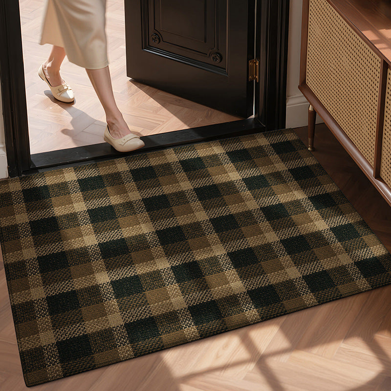 Plaid Pattern Welcome Mat Bowlift