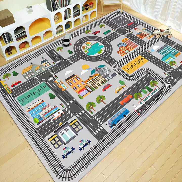 Playful City-Themed Area Rug