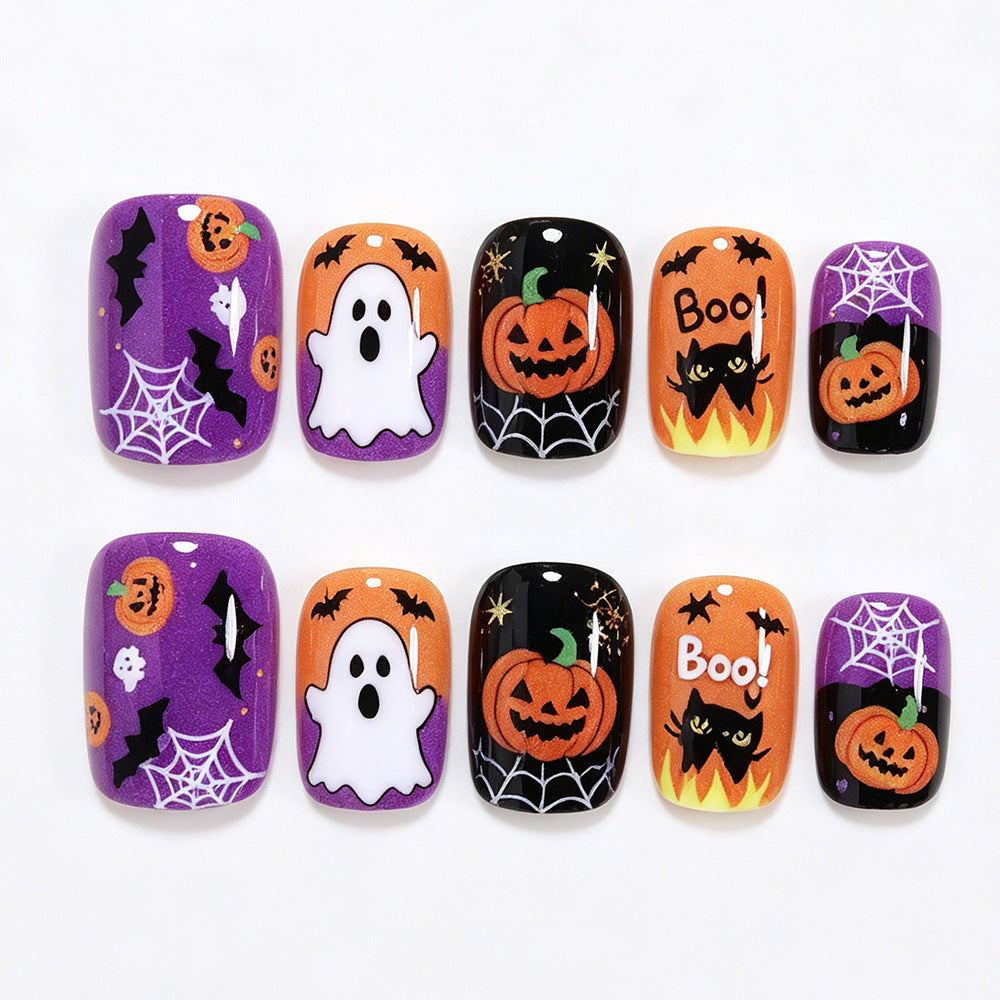 Halloween-Themed Decorative Press-On Nail Art Bowlift