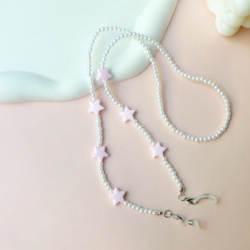Fashionable pearl necklace with heart pendants Bowlift