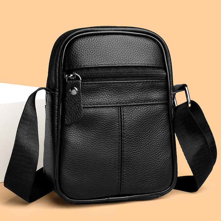 Compact Pebbled Faux Leather Crossbody Organizer Bag Bowlift