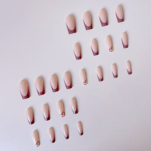 Glamorous artificial nails with elegant tips and heart design Bowlift