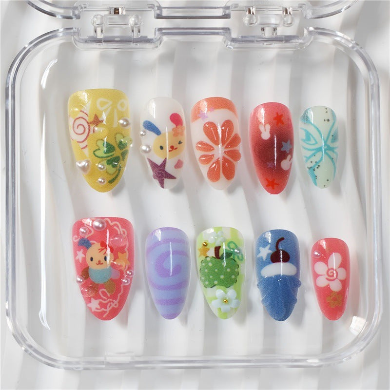 Playful Themed Press-On Nail Set Bowlift