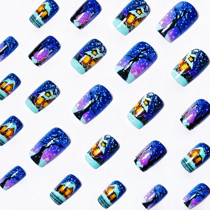 Artistic Winter Scene Nail Art Bowlift