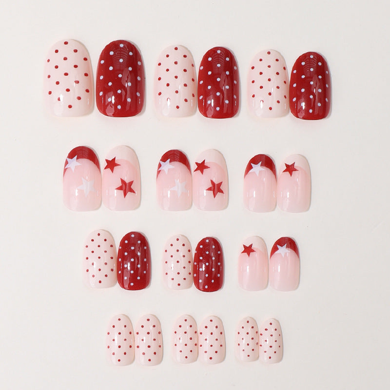 Decorative Star-Pattern Press-On Nails Bowlift