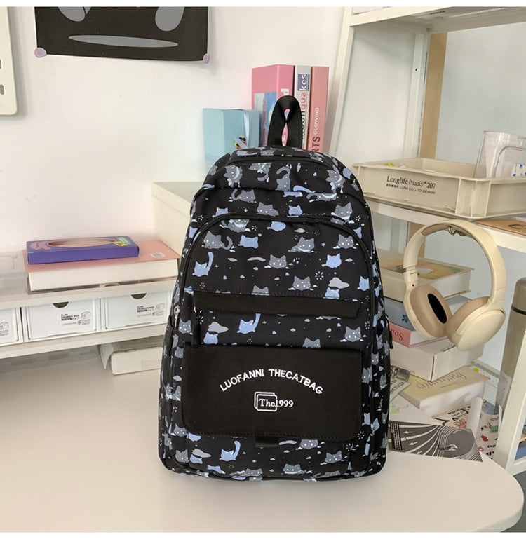 Playful Cat-Themed Backpack Bowlift