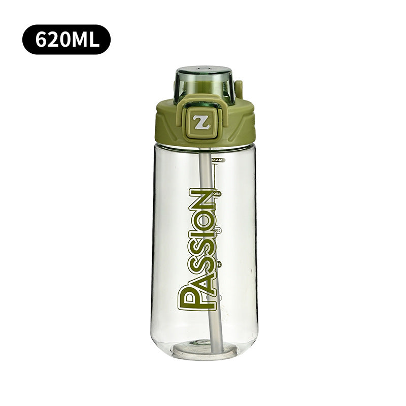Ladies drinking bottle with integrated measuring system and flip-top closure Bowlift