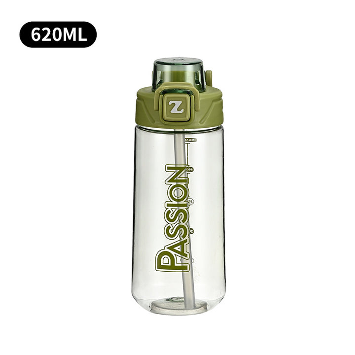 Ladies drinking bottle with integrated measuring system and flip-top closure Bowlift