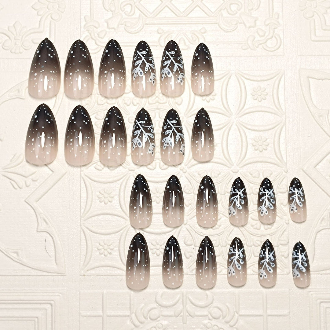 Elegant Ombre Floral Press-On Nail Set Bowlift