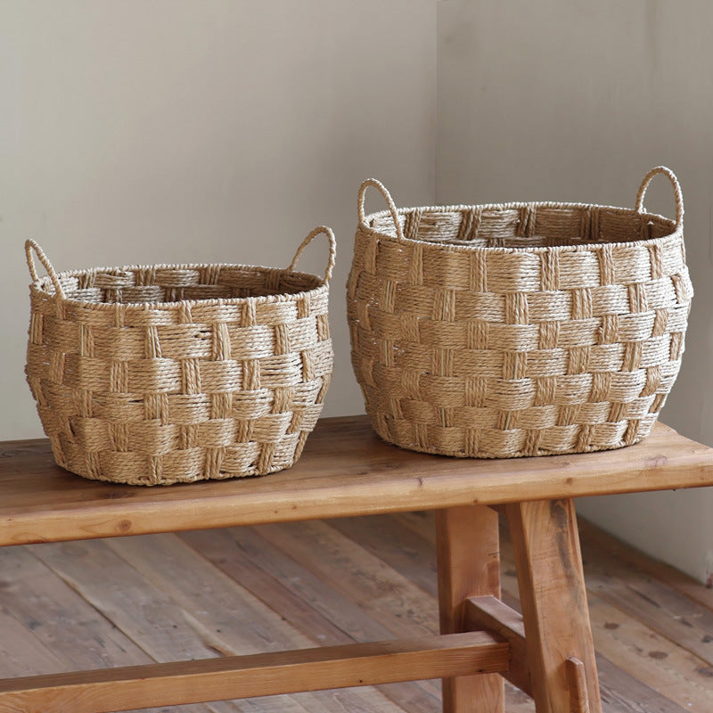 Storage baskets made of woven natural material Bowlift
