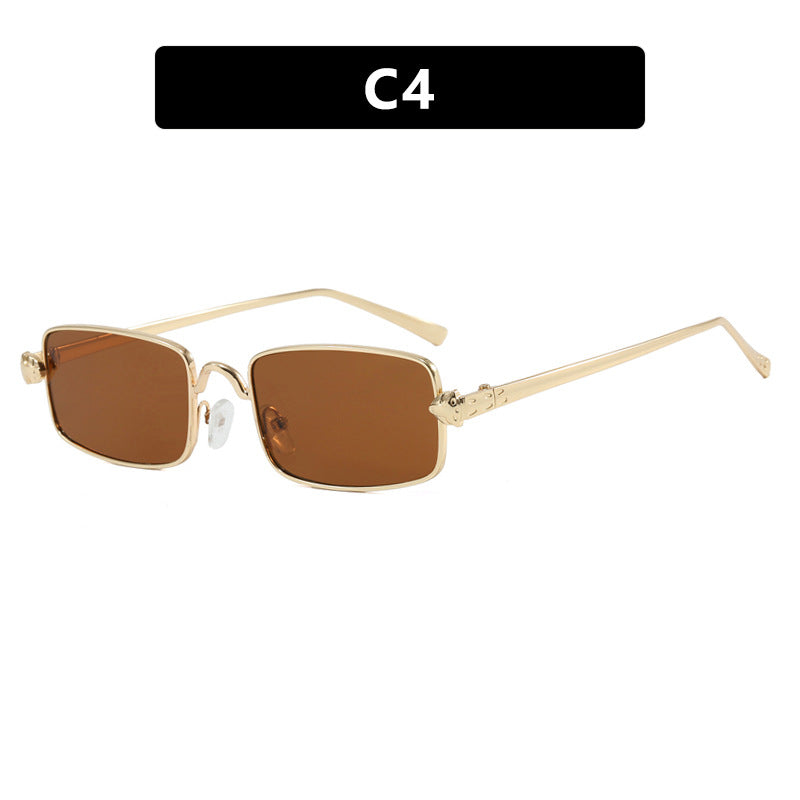 Ladies elegant square sunglasses with luxurious metal frame and UV protection Bowlift
