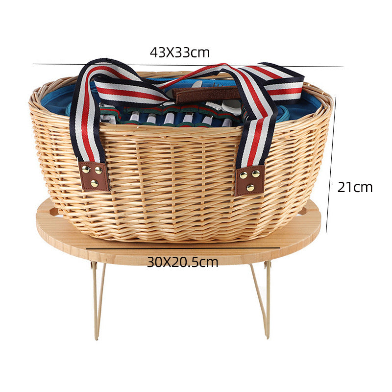 Exclusive basket with handles made of woven rattan Bowlift