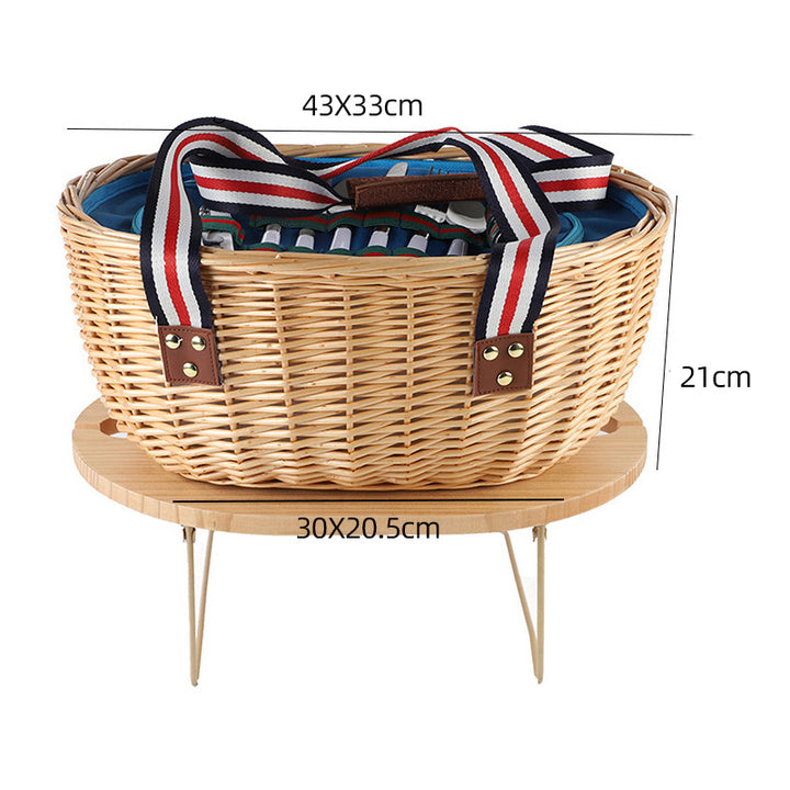 Exclusive basket with handles made of woven rattan Bowlift