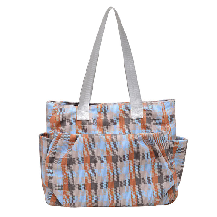 WoSpacious Plaid Utility Tote Bag Bowlift