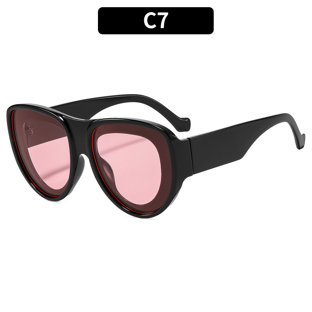 Vintage-Inspired Oversized Cat-Eye Sunglasses