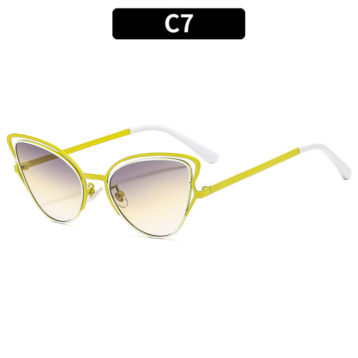 Women's Cat-Eye Sunglasses with Luxurious Metal Frame and High-Quality Gradient Lenses Bowlift