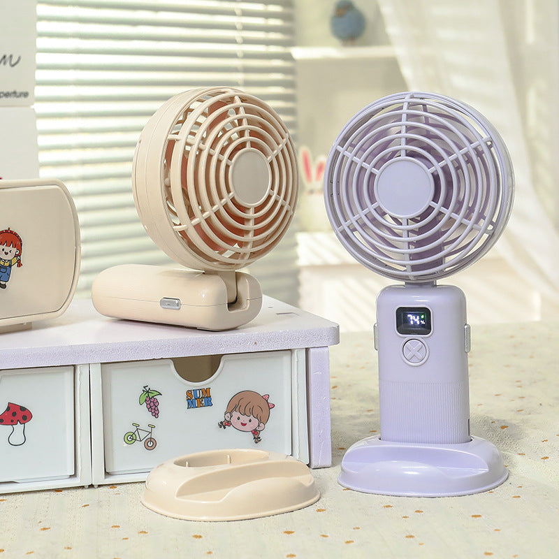 Ladies Portable Mini Fan with Digital Display Bowlift