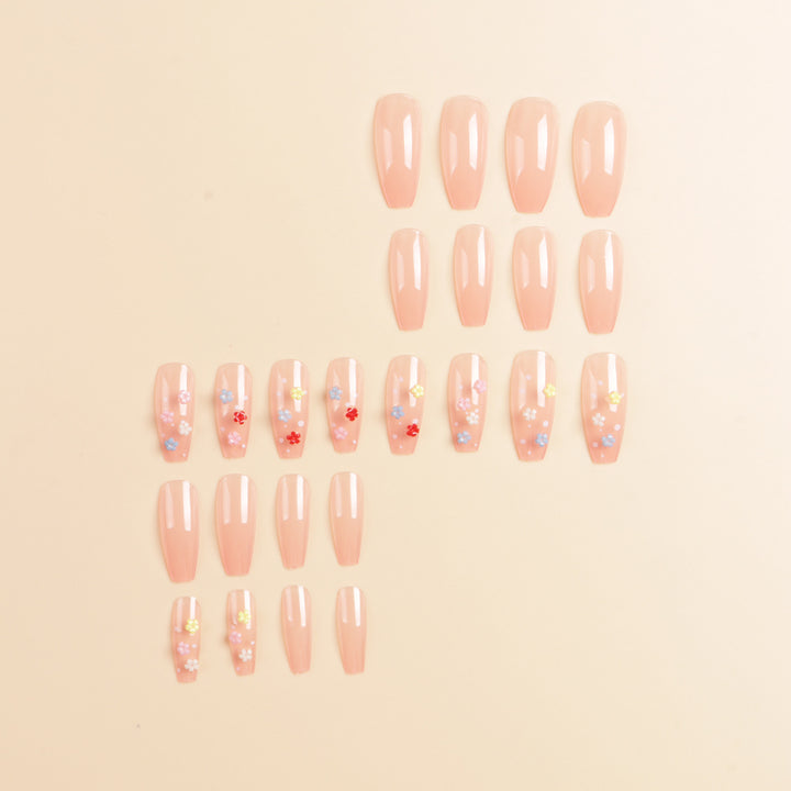 Floral Design Press-On Nail Set Bowlift