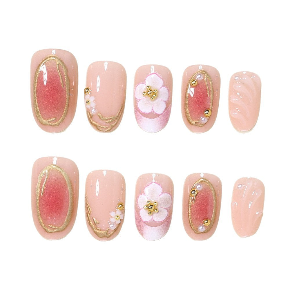 Floral Embellished Press-On Nail Art Set Bowlift