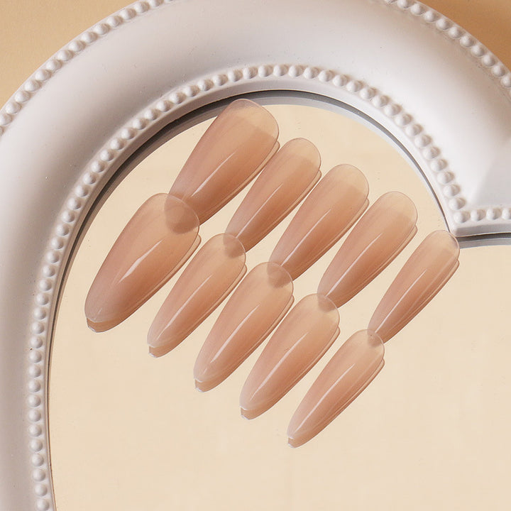 Stiletto Press-On Nail Tips with Natural Finish Bowlift