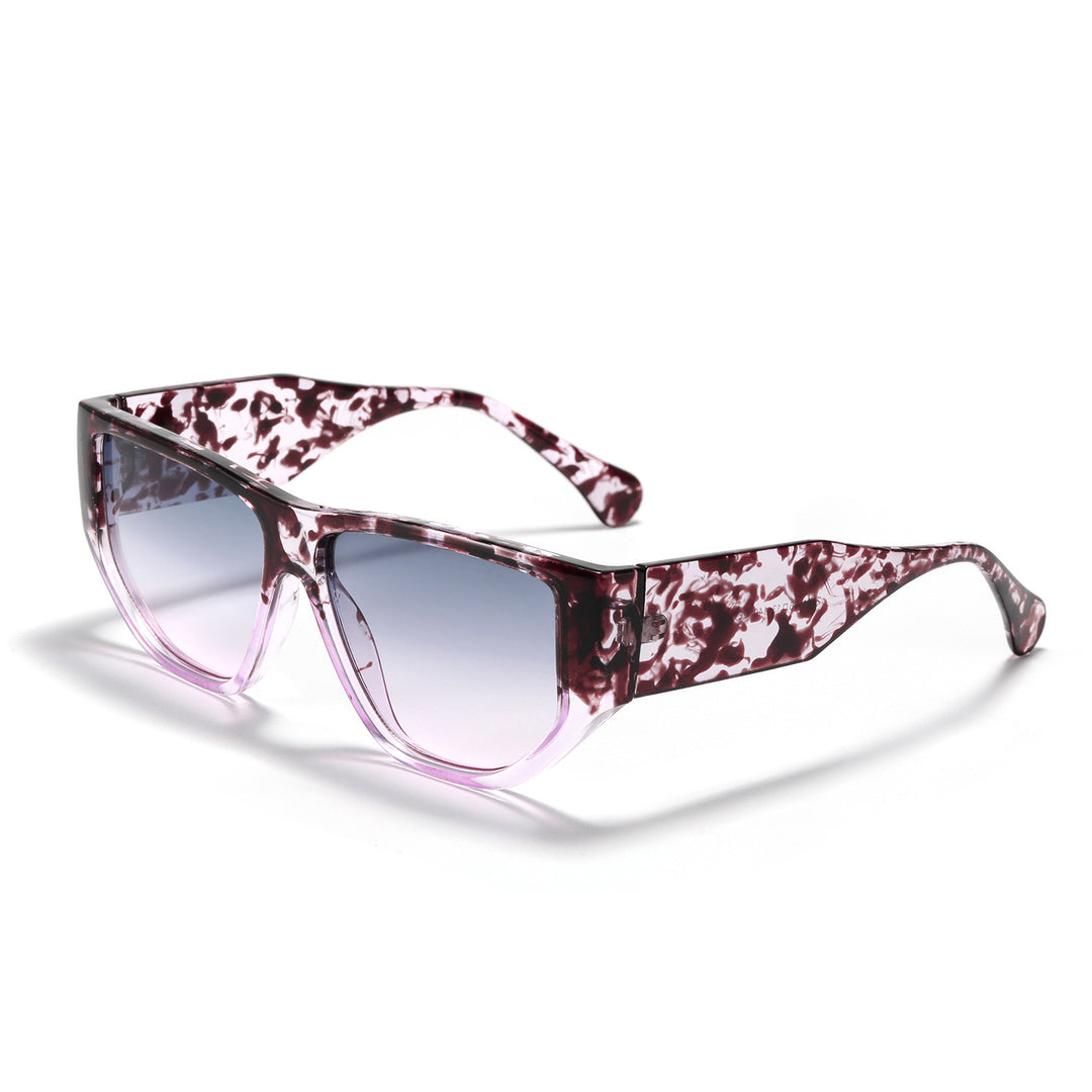 Women's trendy square sunglasses with modern tortoise pattern Bowlift