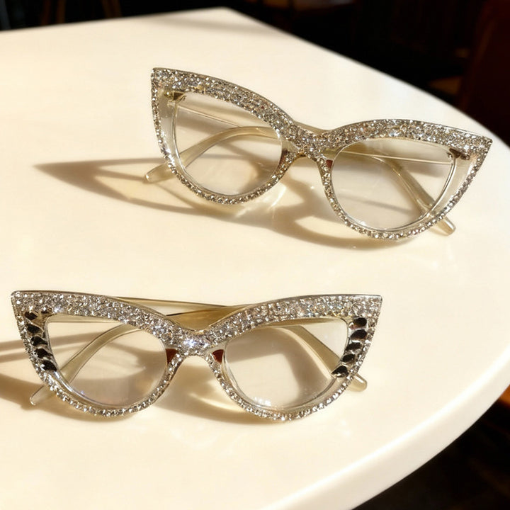 Rhinestone-Embellished Cat-Eye Eyewear Bowlift