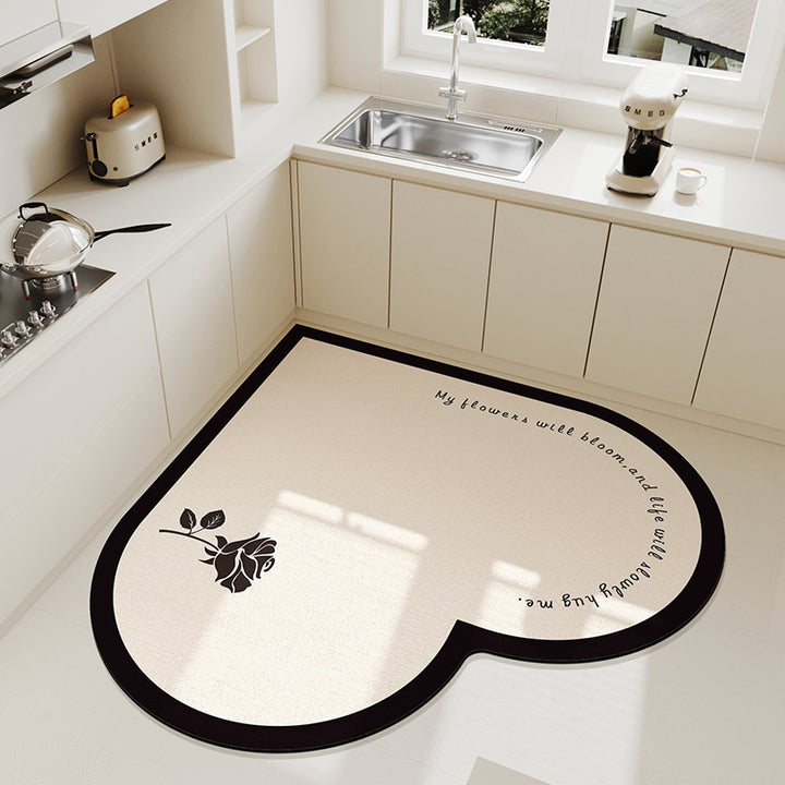 Heart-Shaped Kitchen Mat