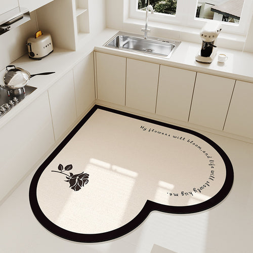 Heart-Shaped Kitchen Mat