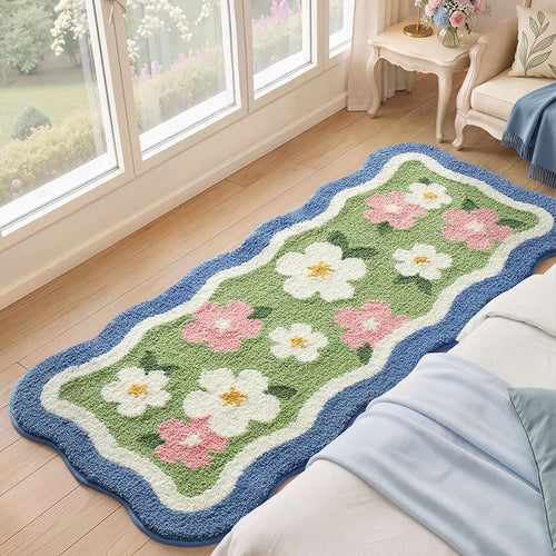 Floral-Patterned Soft Bath Mat Bowlift