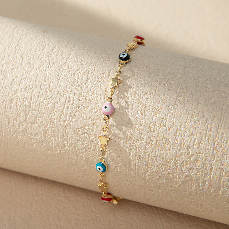 Colorful Beaded Charm Anklet Bowlift